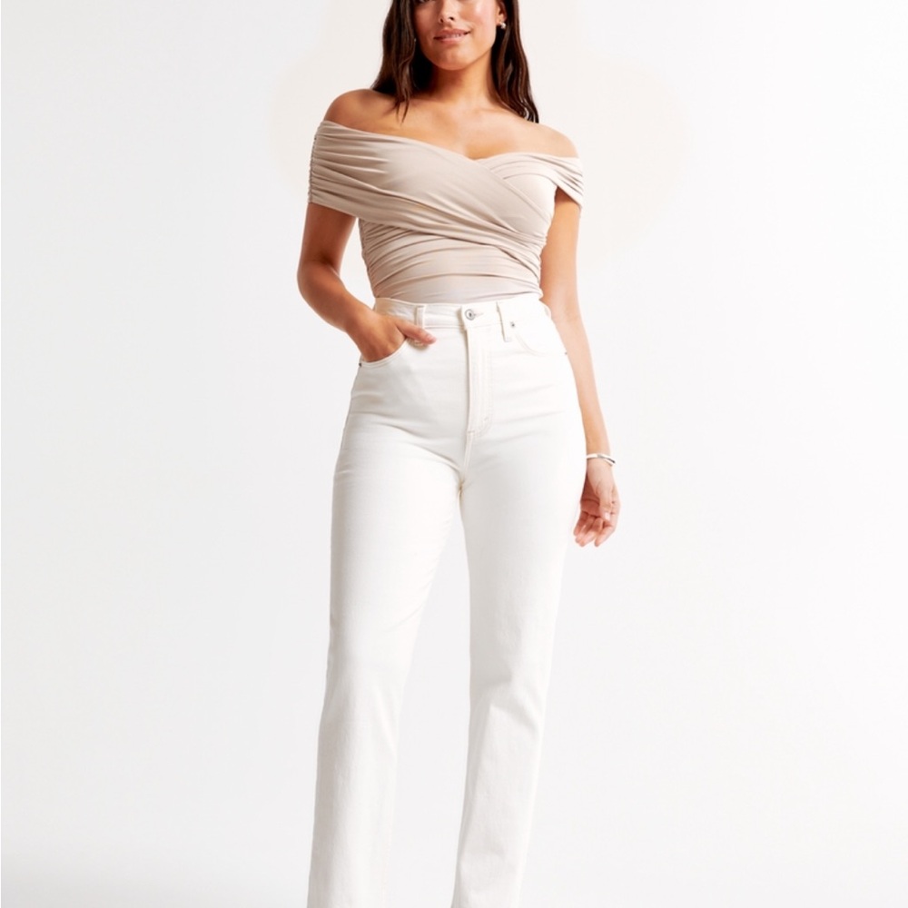 Curve Love High Rise A&F White Skinny Jeans